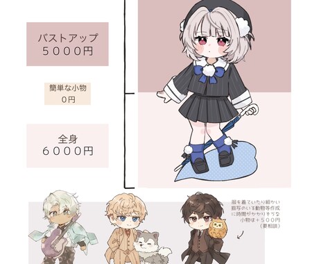 ふんわりかわいいデフォルメイラスト描きます 商用可能！配信活動、グッズにどうぞ！◾️納期短くなりました！ イメージ2