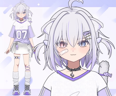 かわいいアニメ絵Vtuber立絵イラスト制作します アニメ風立ち絵イラスト☆モデリング用パーツ分けも納品可能◎ イメージ2
