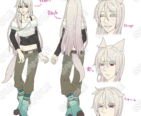 キャラクターデザイン、三面図ラフ制作いたします TRPGなどにお使いいただけます！ イメージ2