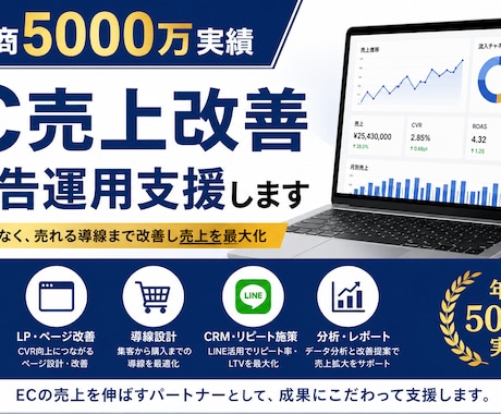 プレミアム広告運用　上位プランます 月間広告運用費が300万円〜までの規模感が目安 イメージ1