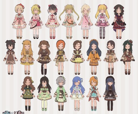 カジュアルポップなロリィタ衣装のデザインします TRPGやVtuberなどイラスト向けの衣装デザイン イメージ2
