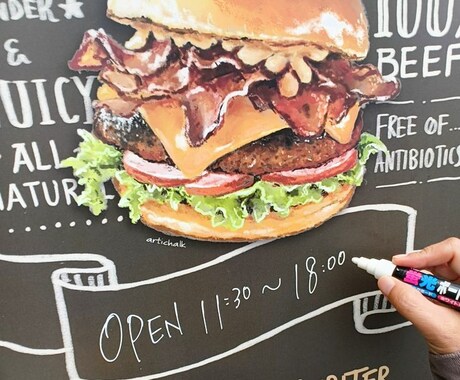 お店の看板を黒板シートで制作します デザインしたシートを黒板に貼るだけ！ イメージ2