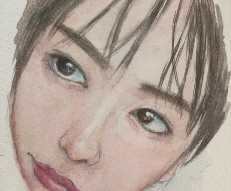 あなたの似顔絵を水彩で描きます 水彩紙にアナログで描く世界に1つだけの似顔絵 イメージ2