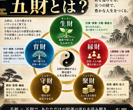 手相×仙道であなたの財運を鑑定します 財運鑑定＋仙道実践書202P付き イメージ2