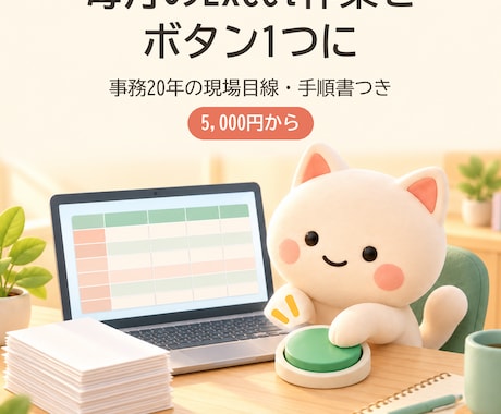 毎月のExcel定型作業をマクロで自動化します イメージ1
