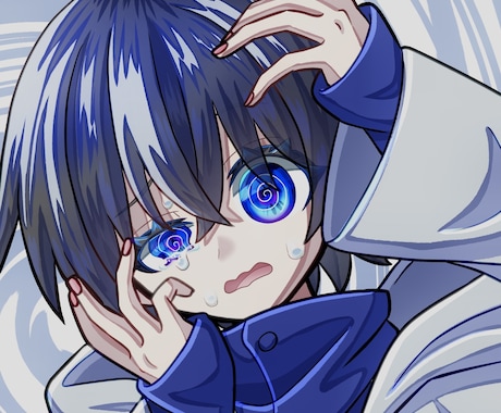アイコン用等身バストアップイラスト描きます かっこいい系から病みかわ系まで様々なイラストを格安で描きます イメージ1
