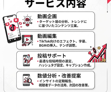 TikTokの動画制作・運用代行します TikTokの動画制作、投稿・分析まで、運用をサポートします イメージ2