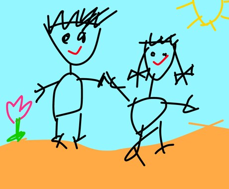 子供風の絵を描かせていただきます コンセプトは｢3歳児の女の子による日常の落書き｣です。 イメージ1