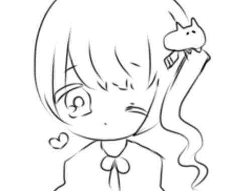 安い！！！ゆるっと可愛いアイコンを描きます 丁寧に白黒女の子のアイコンを書きます！ イメージ1