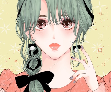 キュートな女の子のSNSアイコンヘッダー制作します ワクワクする可愛い女の子のイラスト描きます！ イメージ2