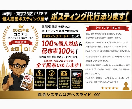 個人経営ポスティング屋がポスティング代行承ります イメージ1