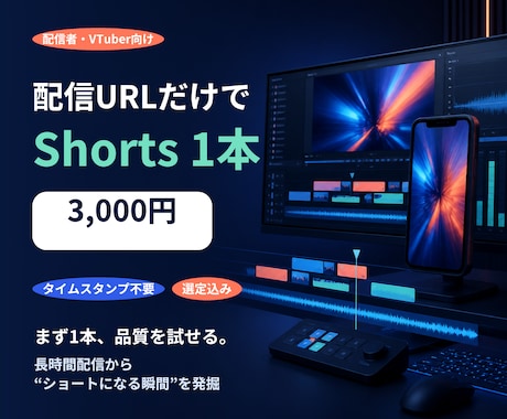 配信URLから見どころを選び1本作ります まずは1本、通常24〜48時間で初稿をお渡し イメージ1