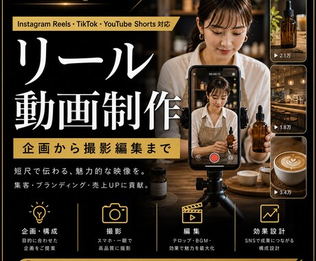 リール用ショート動画を制作します 撮影から編集までSNS向けに制作 イメージ1