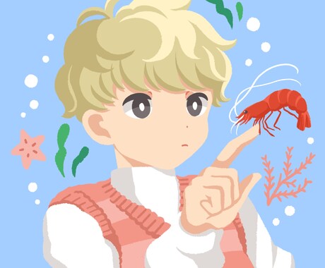 アイコン用、主線なしかわいいイラスト描きます 正方形イラスト、丸型で使用した際かわいいデザインで納品します イメージ2