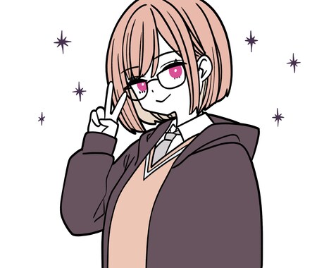 おしゃれなイラスト作成します 立ち絵制作、キャラデザなど少し個性的なテイストで イメージ2