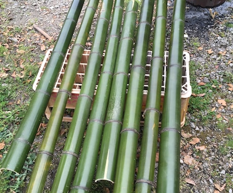 竹を油抜きします うちの山の竹を切って、油抜きしお譲り致します。 イメージ1