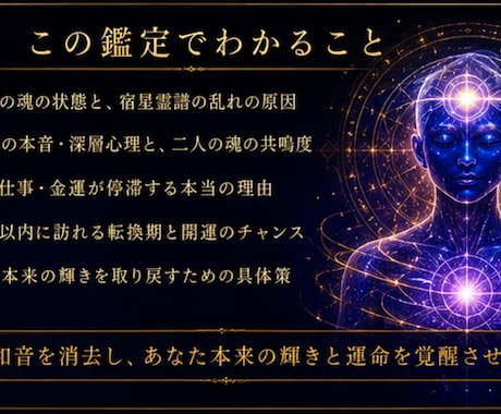 三眼深層透視｜全てを視透かし、宿星霊譜を調律します 繰り返す苦しい愛・仕事の停滞。魂の不協和音を整え望む未来へ イメージ2