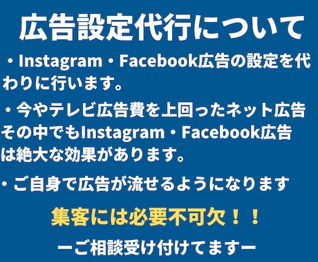 フェイスブック・インスタグラムの広告設定代行します Instagram/Facebook/広告設定/ネット広告 イメージ2