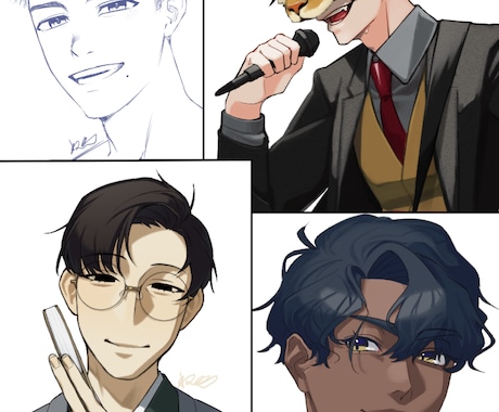 男性キャラ限定！特別価格でイラスト全般描きます 【7/31まで】オプション無制限！値段固定！ イメージ1