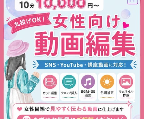 丸投げOK！女性目線の動画編集承ります イメージ1