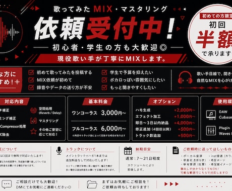 初回半額！歌ってみたのMIX・マスタリングします イメージ1