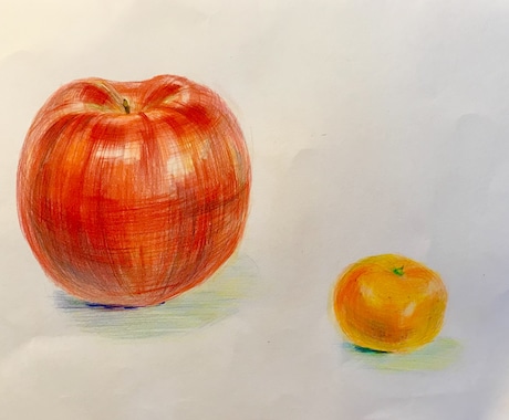 趣味の鉛筆画2作品を指導講評します 美術講師が花や果物、人物や動物などの色鉛筆画を指導します イメージ2