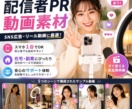 ライバー募集用の縦型PR動画素材を制作します ライバー募集に使える縦型動画素材を制作 イメージ2