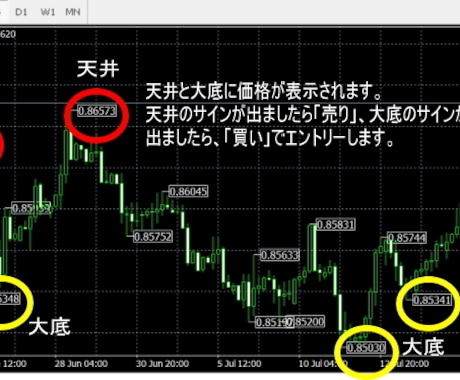 究極のFX手法搭載の天底インジケーターを提供します 天底の転換サインと、ピボットラインを表示。 イメージ1