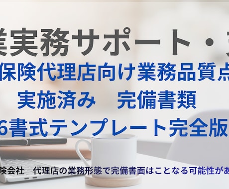損害保険代理店業務品質点検テンプレートご提供します イメージ1