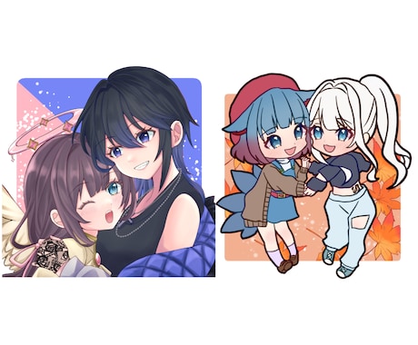 ハイクオリティなペア画お描きします ハイクオリティなペア画お描きします！カップル絵、夢絵など イメージ2