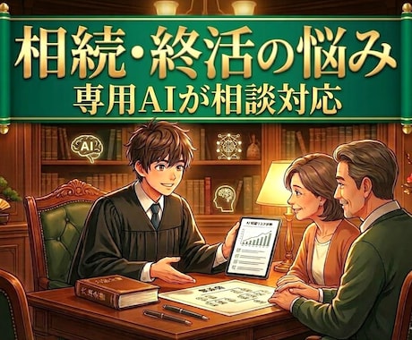 相続と終活の悩みを「専用AI」が相談対応します 相続前の税問題・遺言トラブル、期限ある手続きをAIに相談 イメージ1