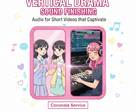 ショートドラマ専用】整音SE縦動画を音で仕上げます 台詞が自然に伝わるプロの整音で、短尺ドラマを映画のように。 イメージ1