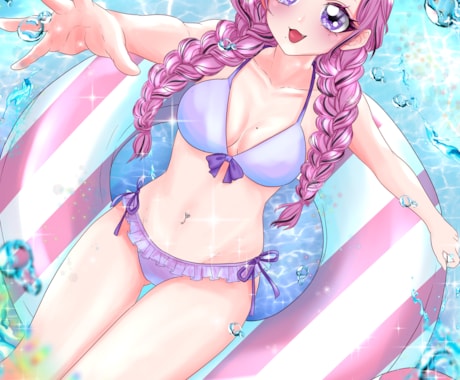 水着量産イラストを描きます 超短納期!8月までの期間限定水着イラスト☆ イメージ2