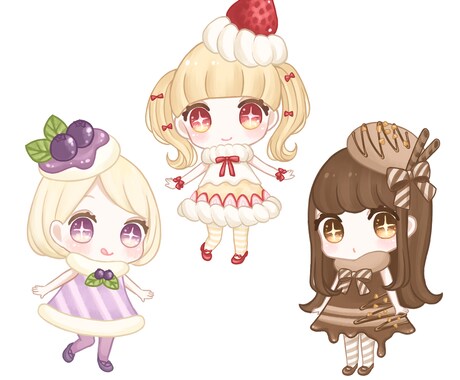 ふんわりタッチのデフォルメイラスト描きます ◆創作、版権どちらもお受けできます！キャラデザもします◎ イメージ1