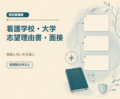 看護学校・大学の志望理由書と面接回答を整えます 看護職25年以上｜経験と思いを自分の言葉へ イメージ1