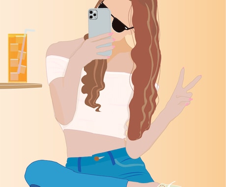 フラットデザインでゆるカワ画像作ります 顔は出したくないけど自分のイラストが欲しい! イメージ1