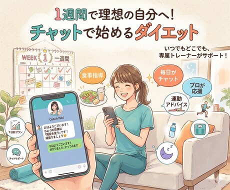 セール中！１週間チャットでダイエットサポートします １週間☆チャットでダイエット♪ イメージ2