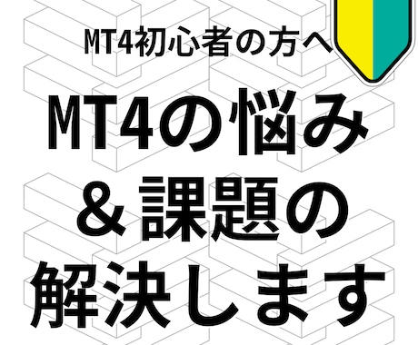 MT4の操作上の悩みや課題、トラブルを解決します MT4初心者の方をスムーズにサポートいたします イメージ1