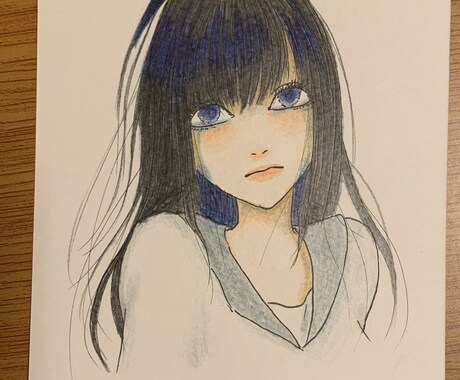 ハガキサイズの可愛い絵を描きます ハガキサイズの画用紙に色鉛筆とペンのアナログ絵を描きます！ イメージ1