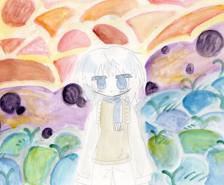 原画譲渡可！透明水彩イラスト描きます キャラクターをイメージした背景と共に個性溢れるイラストを イメージ2