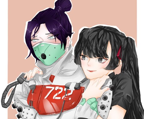 カップルイラスト・アイコン（夢絵可）受付致します 夢絵、コテキャなどイラスト依頼を受け付けております！ イメージ2