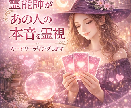 霊能師があの人の本音を霊視カードリーディングします 辛い片思い☆複雑恋愛☆W不倫☆あの人の気持ち透視リーディング イメージ1