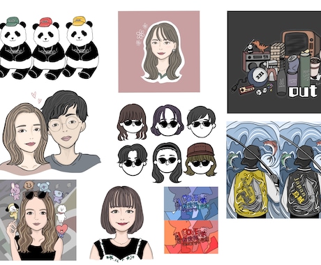 個性的なイラストや似顔絵、デザイン描きます イメージ1