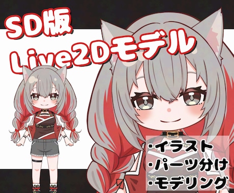 SD/ちび★小さいLive2Dモデル作成します 通常モデルに連動！小さい分身作りませんか？ イメージ1