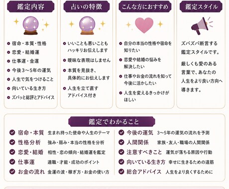 運命の姐御鑑定｜恋愛・仕事・人生ズバリ読み解きます 性格・恋愛・仕事・金運・今後の運気までズバッと読み解きます イメージ2