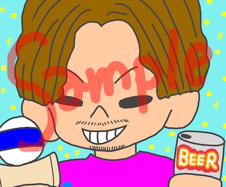 SNS用の似顔絵アイコン描きます イメージ1