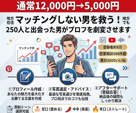地方で250人と出会った男がプロフを激変させます YouTube8万人のプチインフルエンサーがプロフを徹底添削 イメージ1