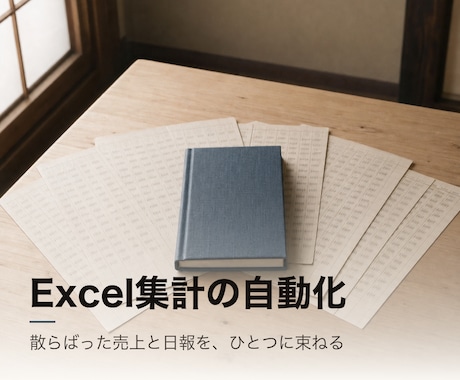 Excel売上・日報の集計を自動化します 散らばった売上と日報を、ひとつに束ねます イメージ1