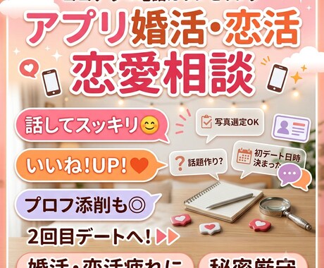 マッチングアプリ疲れに…恋愛モヤモヤ優しく聴きます 否定せず秘密厳守でお話を伺います。話して心をスッキリしよう イメージ2