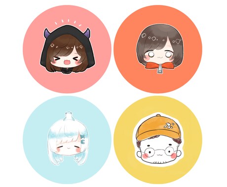 ゆるふわ可愛い♪似顔絵風アイコンお描きします 表情差分あります◎商用利用込みのお値段です！ イメージ1